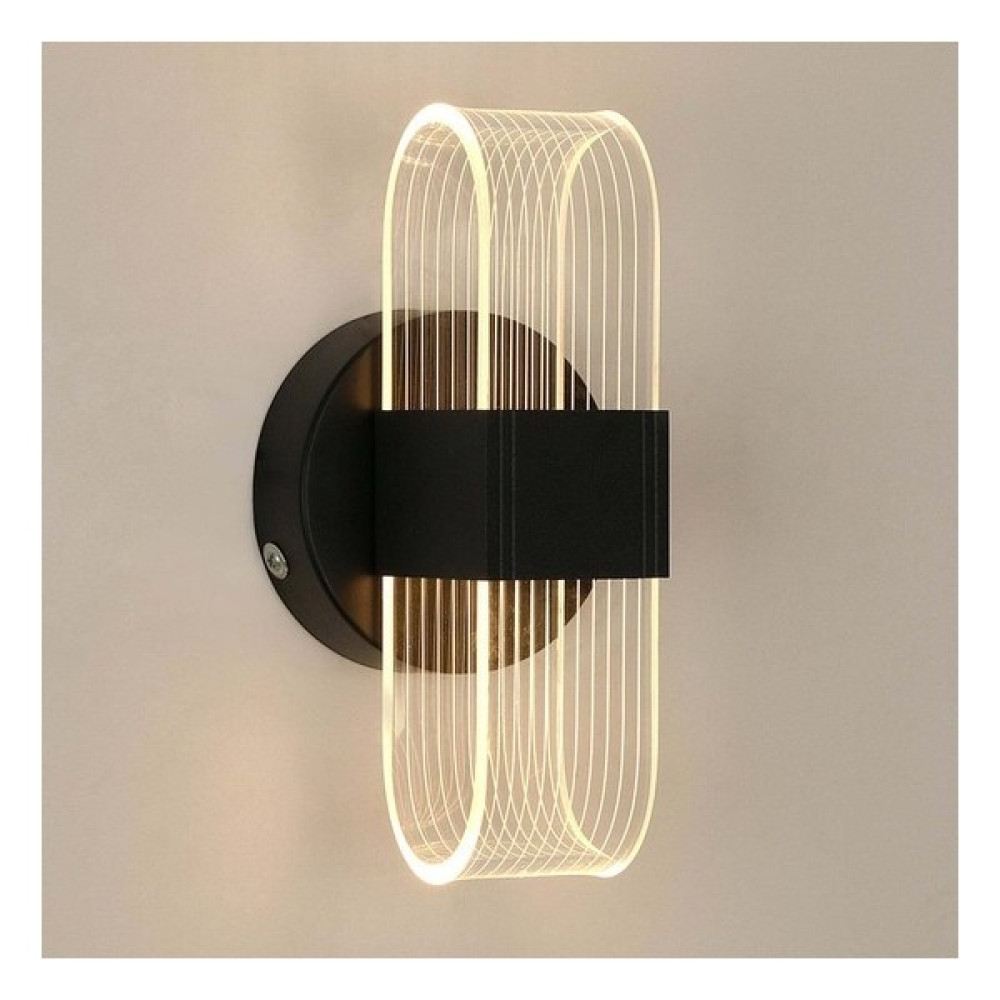 Saiersi LED Duvar Lambası, Kısılabilir Modern LED Duvar Lambası, Siyah Oval 10W Akrilik Iç Mekan Duvar Lambası, 3000-6500K (Yurt Dışından) - 1pc Aplikler Fiyatı