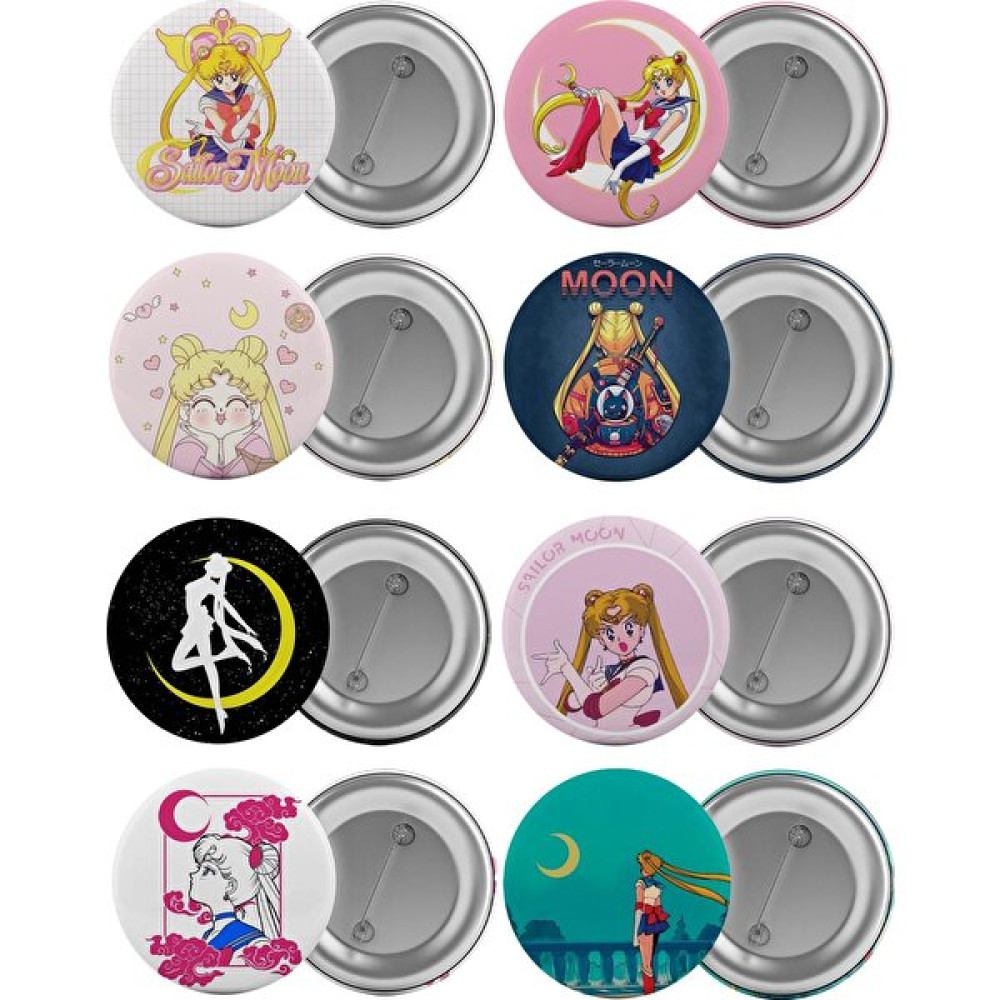 Sailor Moon Çanta Rozeti Seti 8 Adet En Büyük Boy 5.8cm Iğneli Broş Ay Savaşçısı Okul Çantası Fiyatı