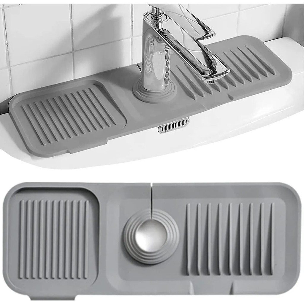 Saint Belisama Elastik Musluk Matı Su Tutucu Düzenleyici Kaydırmaz Taban Organizer Mutfak Banyo Lavabo Gri - Çok Renkli Diğer Fiyatı