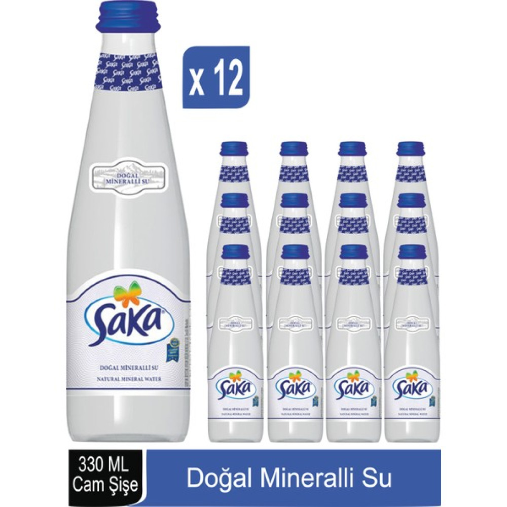Saka Doğal Mineralli Su Cam Şişe 330 ml x 12 Diğer Fiyatı