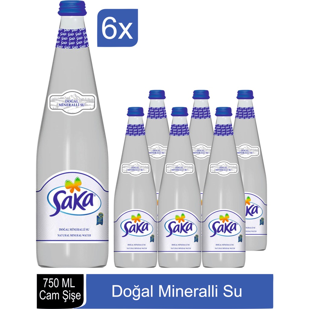 Saka Doğal Mineralli Su Cam Şişe 750 ml x 6 Diğer Fiyatı