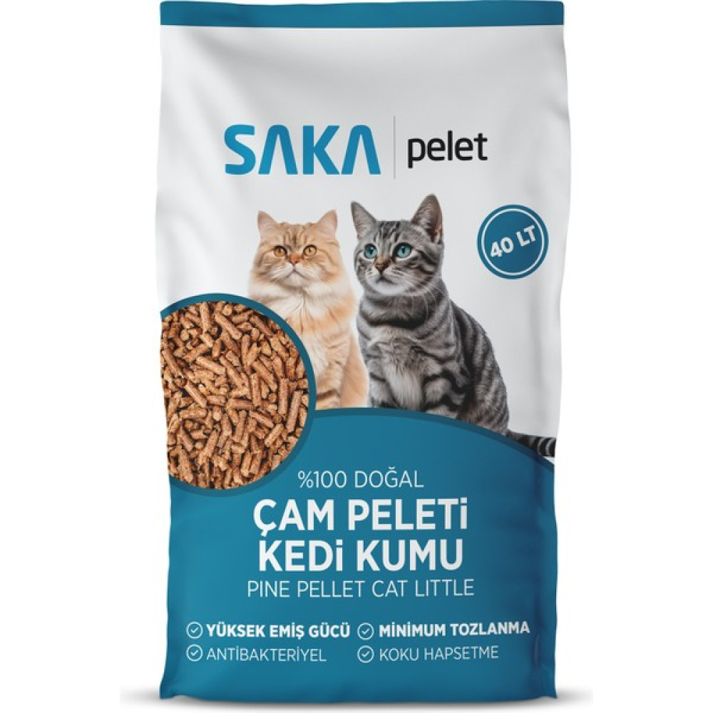 Saka Pelet %100 Organik Çam Peleti Kedi Kumu 40LT 6mm Evcil Hayvan Ürünleri Fiyatı