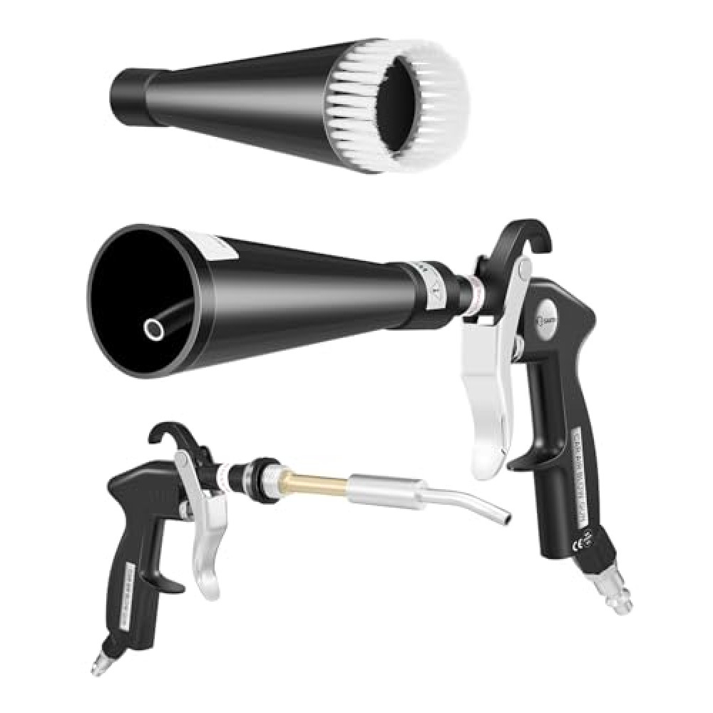 Saker Dry Cleaning Gun,Car Air Blow Gun Quickly Removes Surface Dirt and Dust,Works with Air Compressor(2 Nozzle)