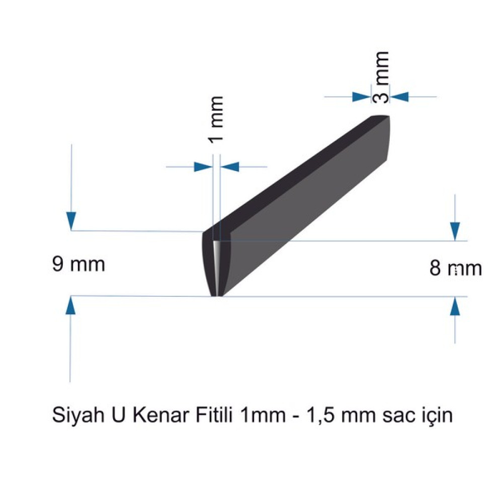 Sakoya U Kenar Fitili Siyah 1 mm - 1,5 mm Sac Için Sac Kenar Fitili - Sac Fitili - U Fitil - 10 Metre Yumuşak Pvc Oto, Bahçe, Yapı Market Fiyatı