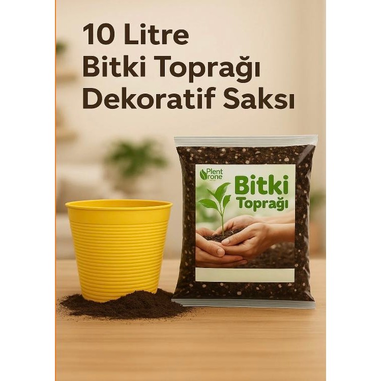 Saksı Değişim Seti - 10 Litre Böcek Sinek Yapmayan Organik Çiçek Toprağı + 9,5 Litre Dekoratif Saksı Saksı ve Aksesuarları Fiyatı