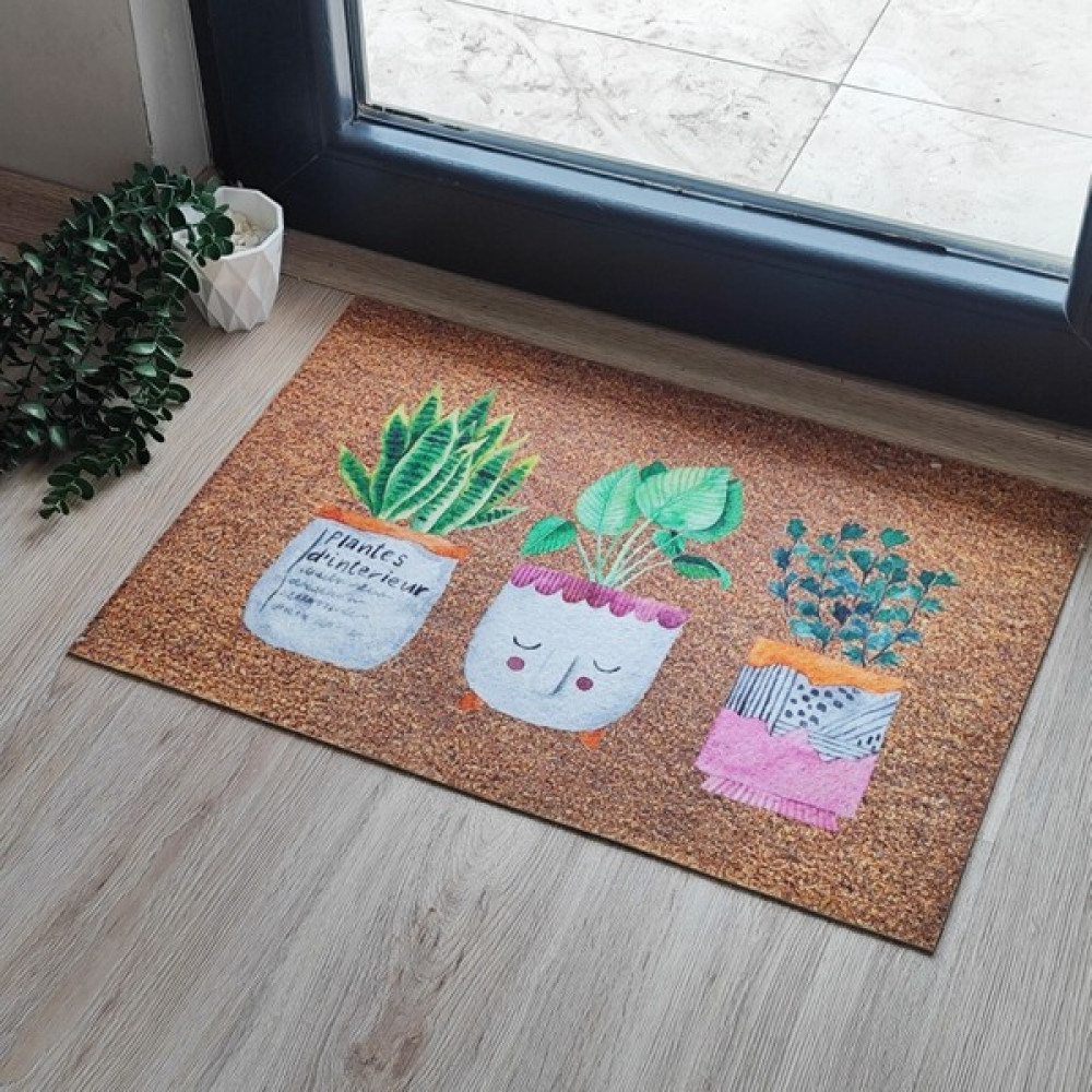 "saksı Temalı" Kapı Önü Paspası - 45 x 65 cm - Renkli Paspas Fiyatı