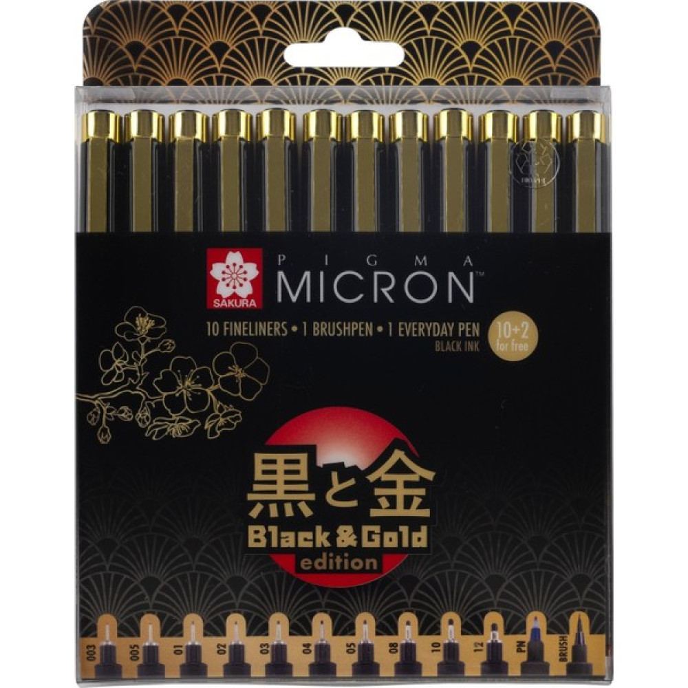 Sakura Pigma Black & Gold Edition Set 12'li Sanatsal Malzemeler Fiyatı