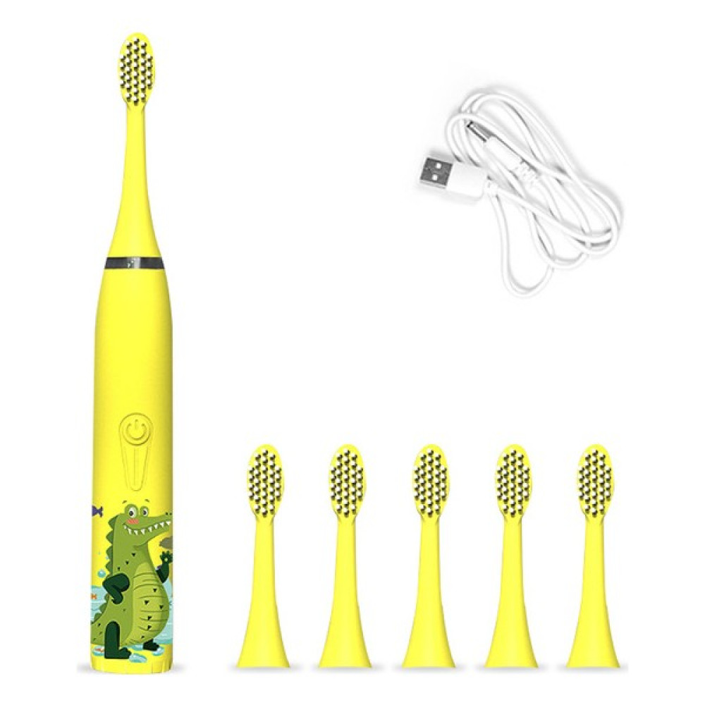 Sakuraa 6 Diş Fırçası Kafaları Çocuk Beyazlatma Ipx7 Su Geçirmez Sonic Elektrikli Diş Fırçası B06 Kırmızı (Yurt Dışından) - Sarı Şarjlı Diş Fırçası ve Aksesuarları Fiyatı