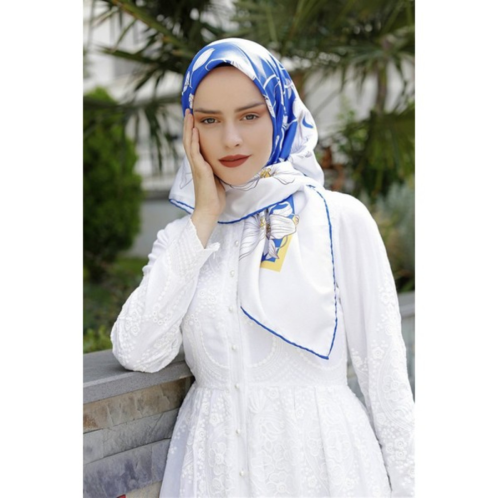 Şal Evi Kadın Tesettür Twill Eşarp Başörtü Mavi Orkide Eşarp Fiyatı