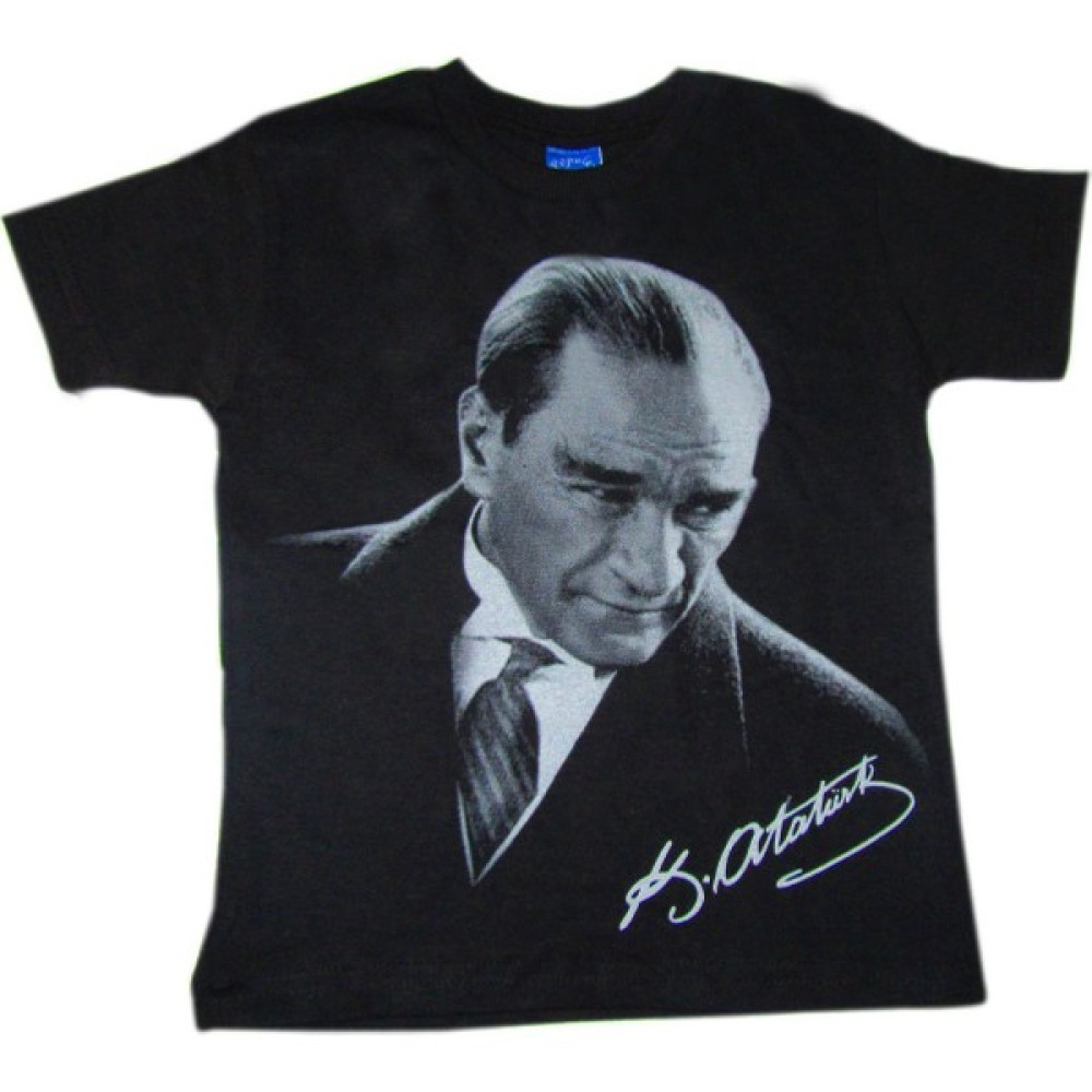 Salar Ticaret Siyah Atatürk Baskılı Tişört Pamuklu Ürün Erkek Çocuk T-shirt Fiyatı