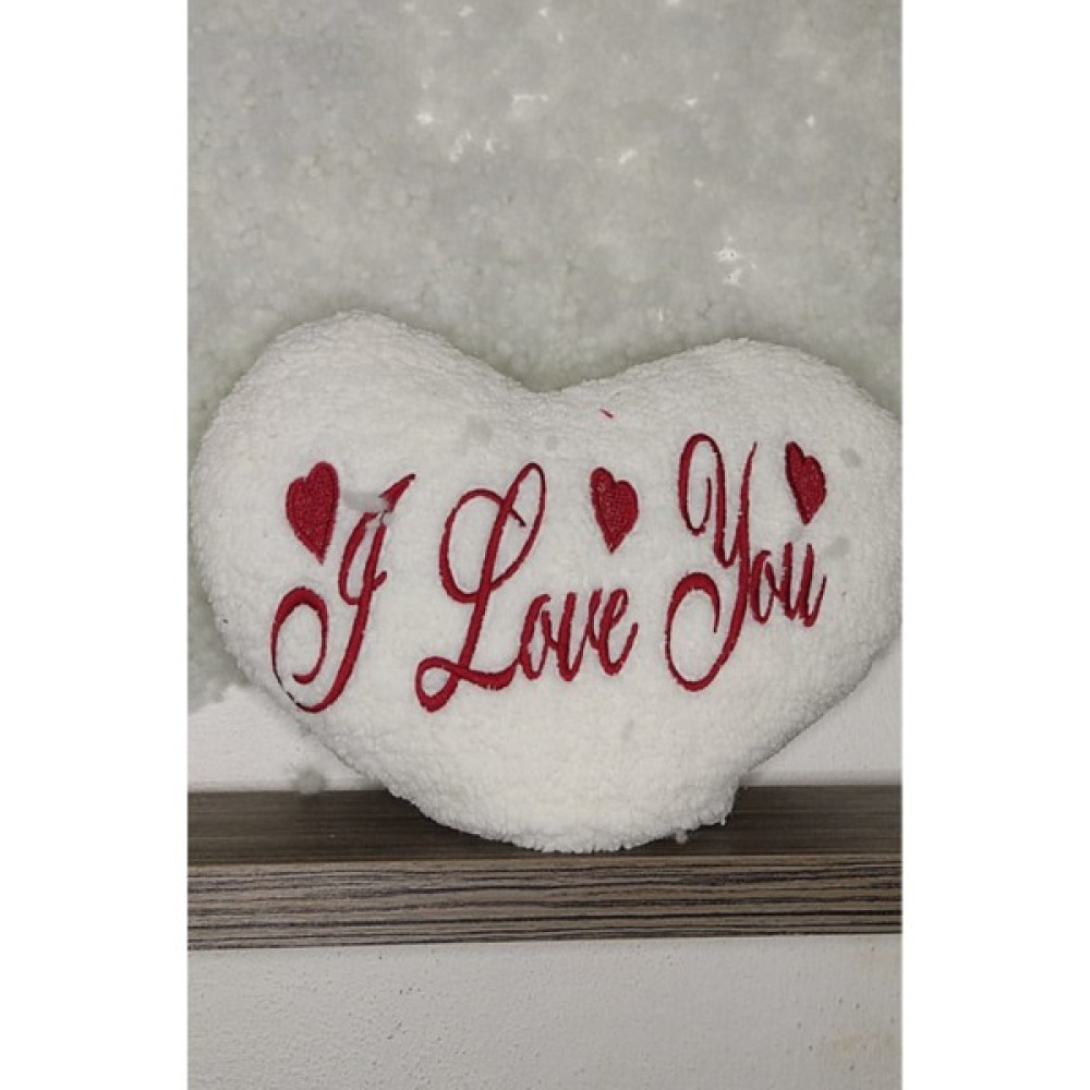 Salbey Grup I Love You Kalpli Yastık Büyük Boy - 21 x 40 cm - Beyaz Kırlent / Mobilya Yastığı Fiyatı