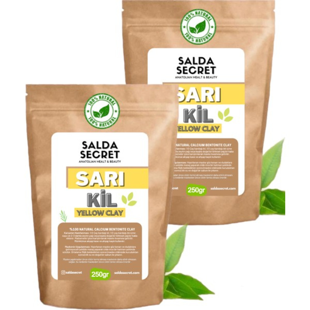 Salda Secret Sarı Kil Doğal Yüz Maskesi 250 gr x 2 Adet Toz - Kil Maskesi - Indian Healing Clay Maskeler Fiyatı