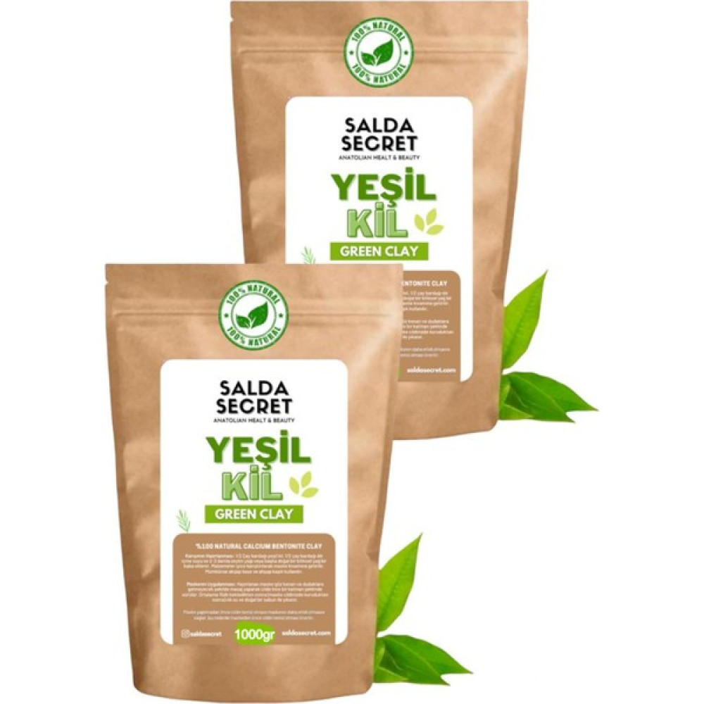 Salda Secret Yeşil Kil Doğal Yüz Maskesi 1000 gr x 2 Adet Toz - Kil Maskesi - Indian Healing Clay Maskeler Fiyatı