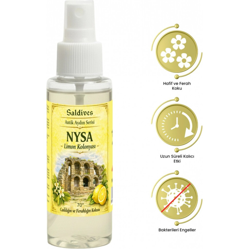 Saldives Nysa Limon Kolonyası 100 ml • Sprey Kolonya • Ferahlatıcı ve Kalıcı • Cep Boy Kolonya Diğer Fiyatı