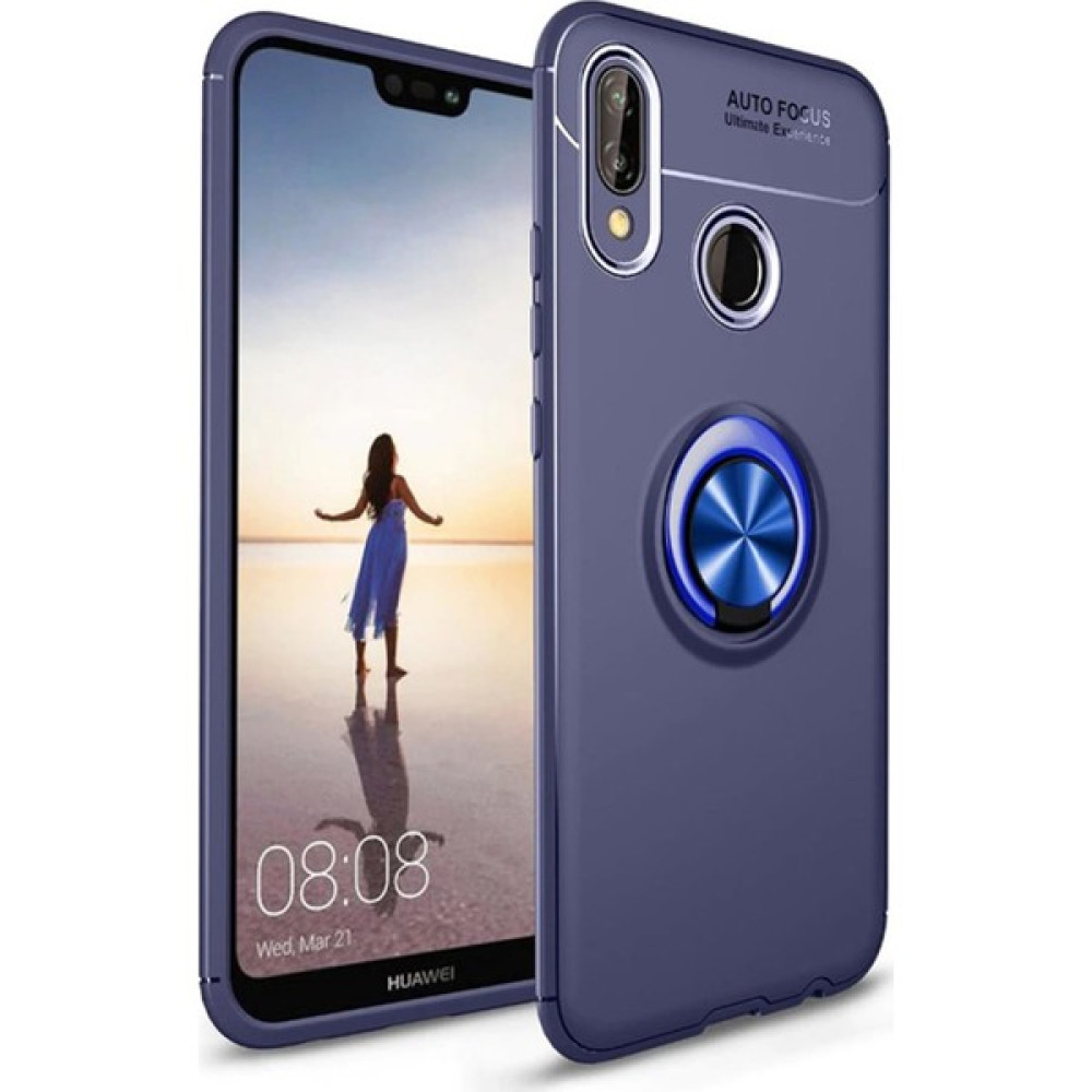 SaleShop Huawei P Smart 2019 Kılıf Selfie Yüzüklü Esnek Silikon Rvl Lacivert Cep Telefonu Kılıfı Fiyatı
