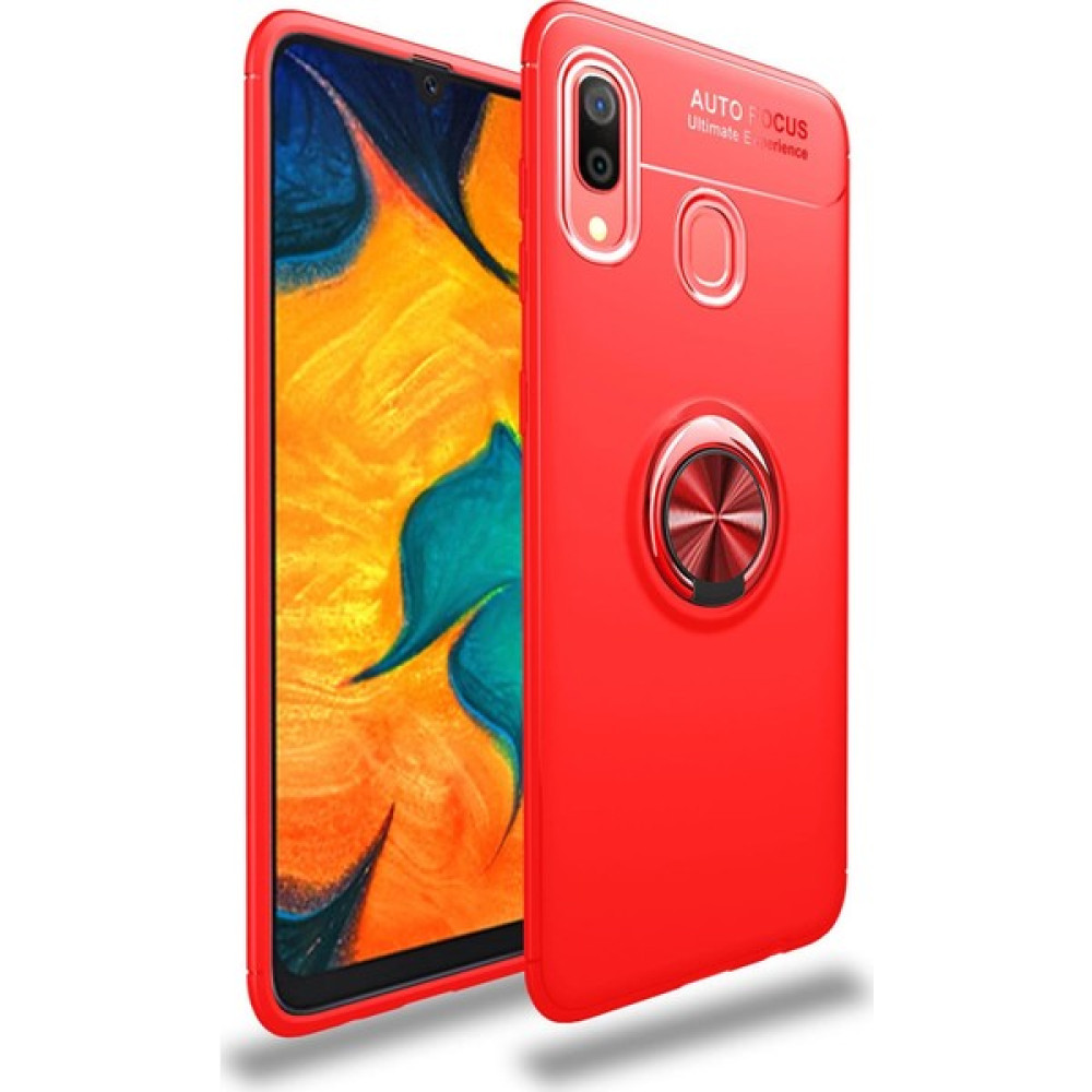 SaleShop Samsung Galaxy A30 Kılıf A305 Selfie Yüzüklü Esnek Silikon Rvl - Kırmızı Cep Telefonu Kılıfı Fiyatı