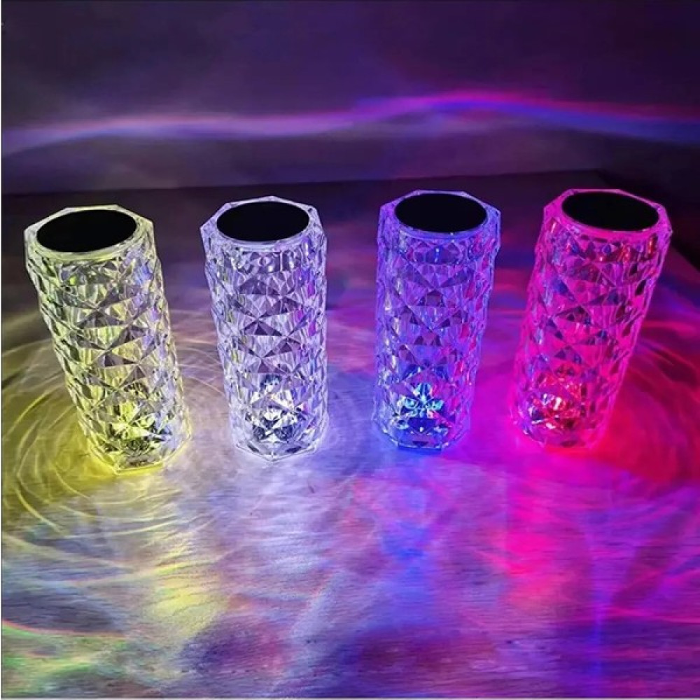 Salile Rgb LED Aydınlatmalı Dokunmatik Kontrollü ve USB Şarjlı Kristal Masa Lambası - Beyaz Gece Lambası Fiyatı