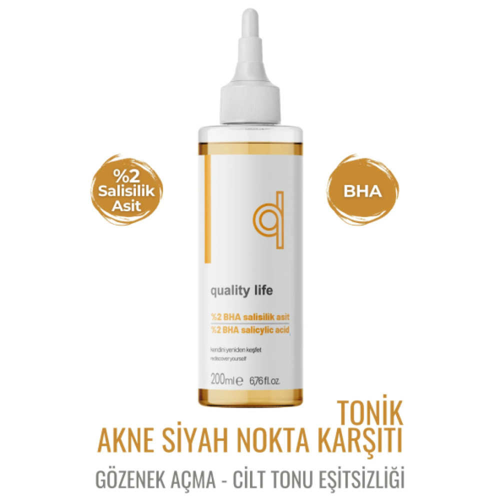 Salisilik Asit Tonik - Gozenek Sikilastirici Sivilce Ve Akne Karsiti Siyah Nokta Temizleme 200 Ml Cilt Temizleme ve Peeling Fiyatı
