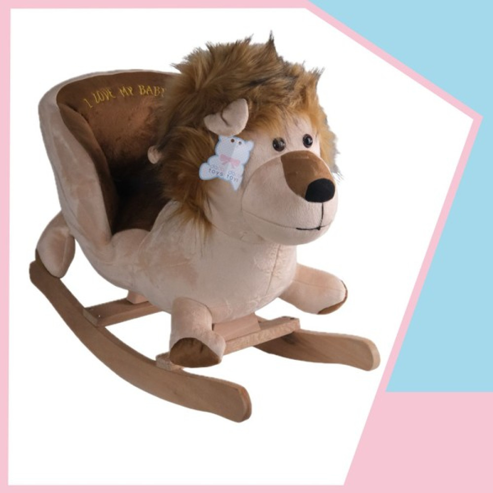 Sallanan Doldurulmuş Aslan Peluş Rocker 60 cm Kahverengi-Krem 13 - Kahverengi - Krem Peluş Oyuncaklar Fiyatı