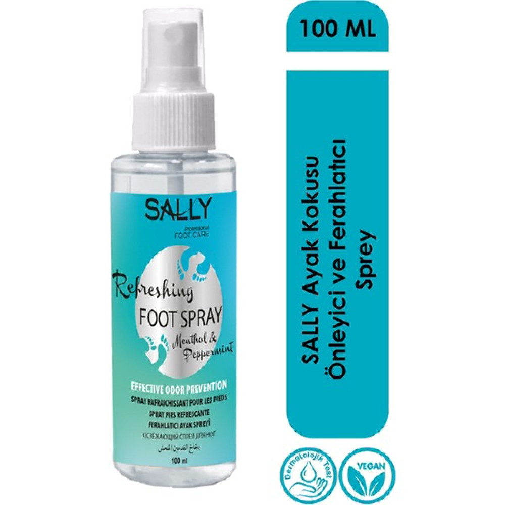 Sally Ayak ve Ayakkabı Kokusu Önleyici ve Ferahlatıcı Sprey 100 ML Ayak Bakımı Fiyatı