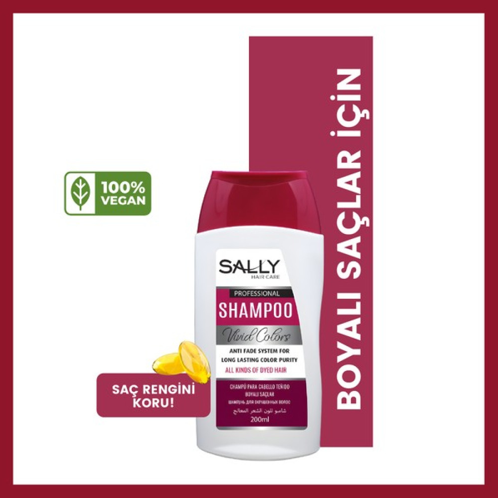 Sally Boyalı Saçlar İçin Renk Koruyucu Şampuan -Panthenol Vivid Colors - 200 ML Oto Boyaları Fiyatı