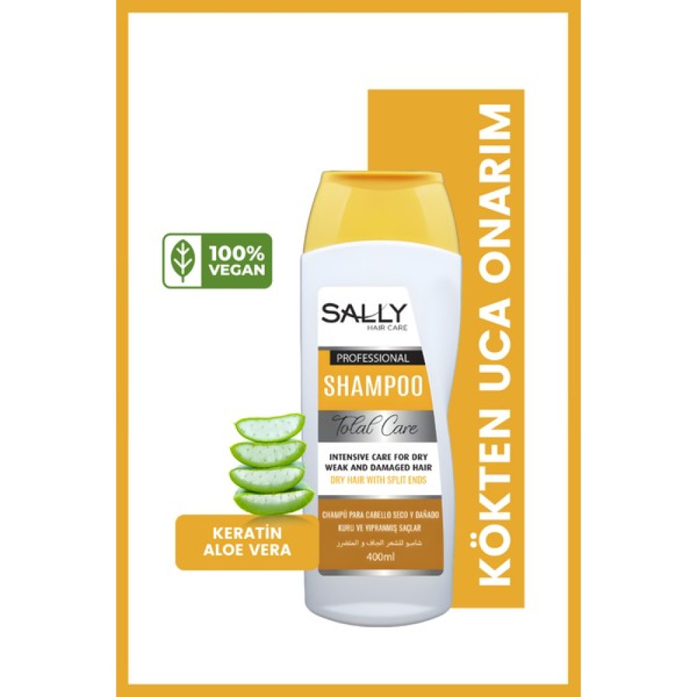 Sally Kuru ve Yıpranmış Saçlar için Şampuan - Keratin Bakım Profesyonel Seri - Total Care - 400 ML Oto Boyaları Fiyatı