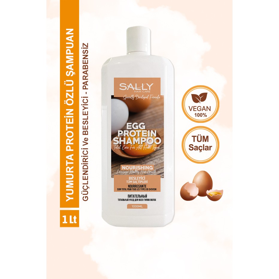 SALLY Şampuan Egg Yumurta Protein Özlü - Tüm Saç Tipleri 1 LT Evcil Hayvan Ürünleri Fiyatı