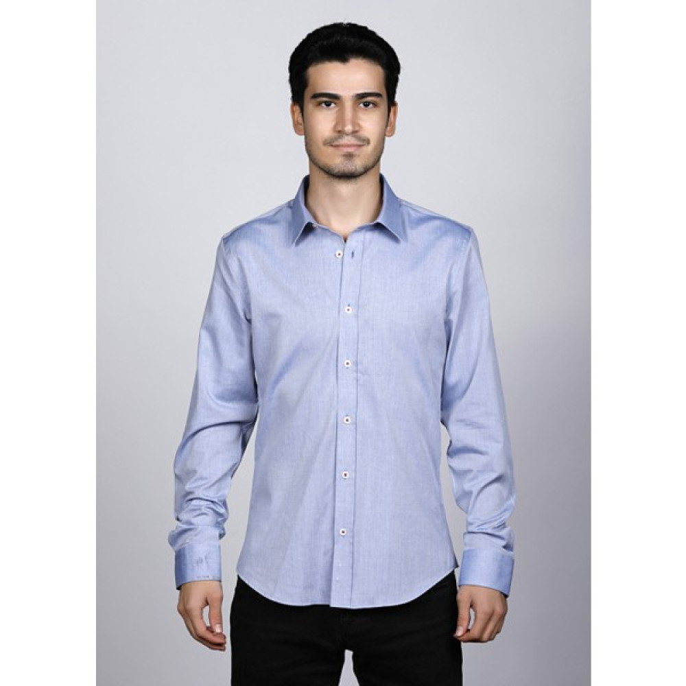 Salve Pamuk Slim Fit Mini Oxford Mavi Casual Gömlek 22118 Erkek Gömlek Fiyatı