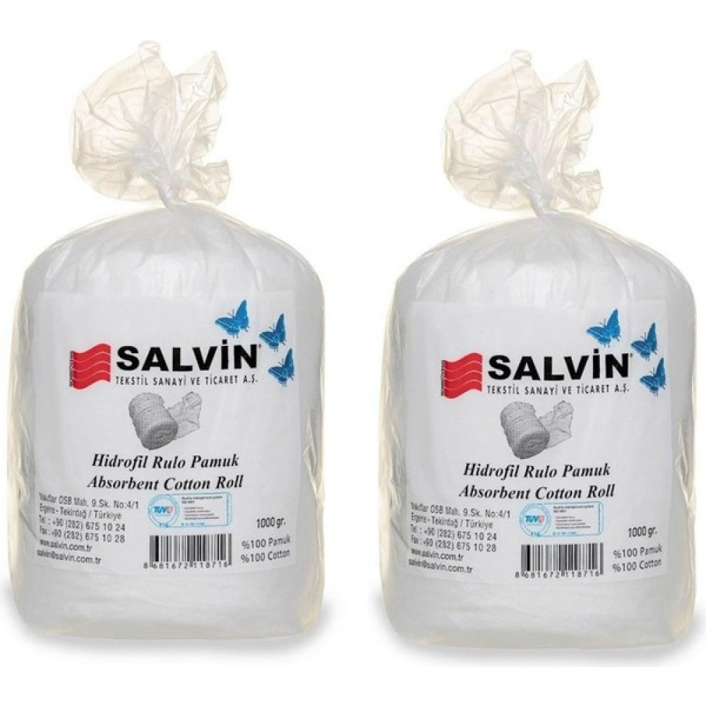 Salvin Hidrofil Rulo Pamuk 1 kg 1000 gr 2 Adet Hasta Bezleri ve Temizliği Fiyatı