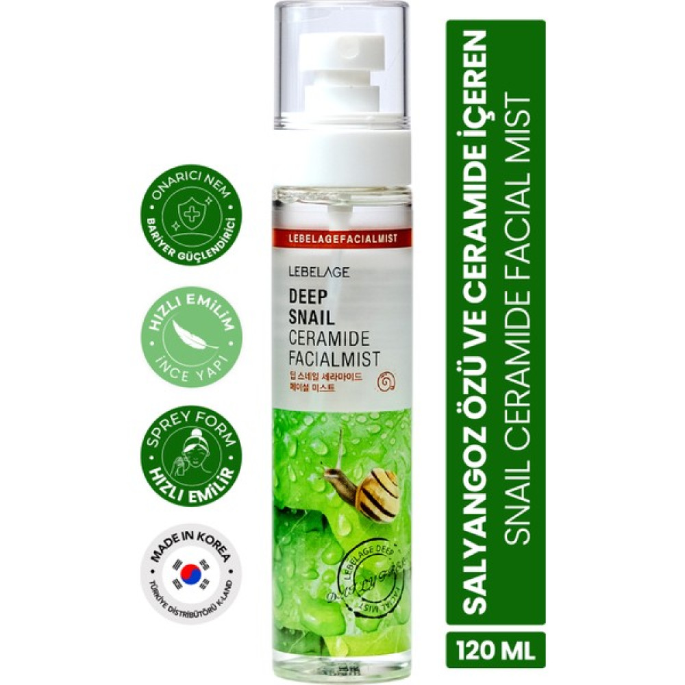 Salyangoz Özü ve Ceramide Içeren Nemlendirici Sprey Mist Lebelage Snail Ceramide Facial Mist Cilt Temizleme ve Peeling Fiyatı