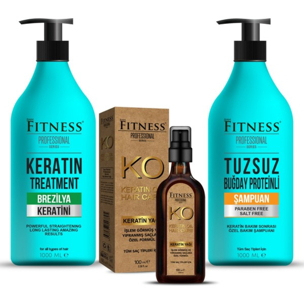 Sam Fitness Professional Saç Düzleştirici Keratin Bakımı + Tuzsuz Şampuan + Keratin Yağı Saç Bakım Maskeleri & Serumlar & Spreyler Fiyatı