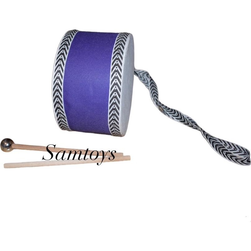 Sam Toys Ahşap Orjinal Deri Çocuk Davulu 18 cm El Yapımı - Mor Ahşap Oyuncaklar Fiyatı