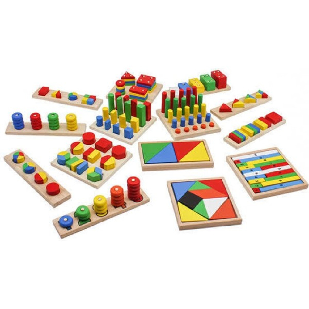 Sam Toys Montessori 14 Parça Ahşap Eğitici Set Oto Boyaları Fiyatı