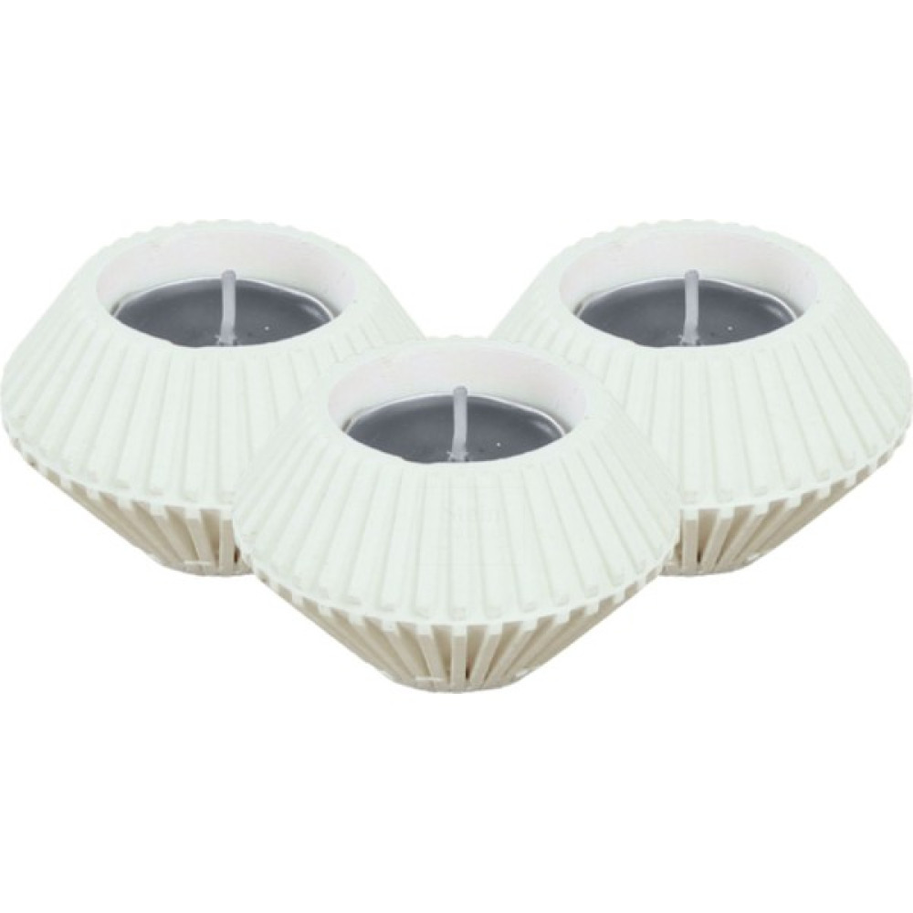 Şamdan Dekoratif Mumluk Şamdan Tealight Mum Uyumlu Elmas Model - 3'lü TEKLİ - Beyaz Şamdan Fiyatı