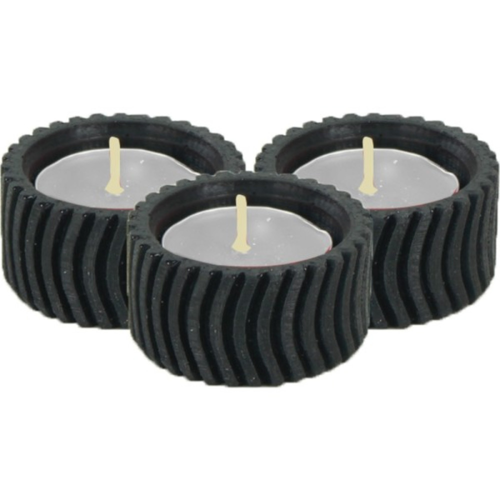 Şamdan Dekoratif Mumluk Şamdan Tealight Mum Uyumlu Tekerlek Model - 3'lü SET - Siyah Şamdan Fiyatı