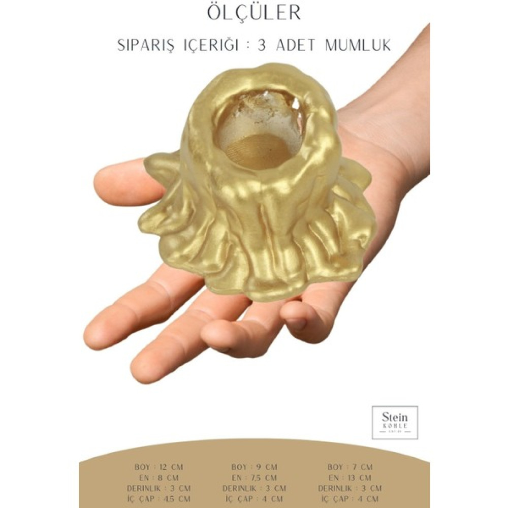 Şamdanlık Dekoratif Şamdan Mumluk Tealight Mumluk 3 Lü Şamdan Mumluk Model 43 - 0 Şamdan Fiyatı