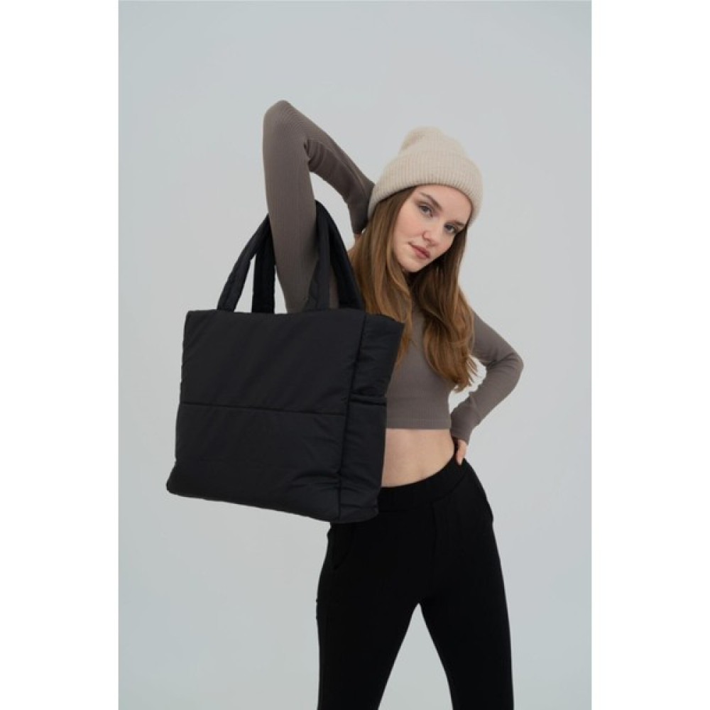 Samilon Kabartmalı Puf Kumaş Shopper Çanta Napoli Siyah Bayan Çanta ve Cüzdan Fiyatı