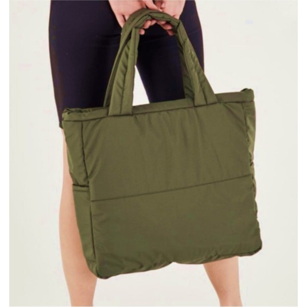 Samilon Kadın Haki Yeşil Kabartmalı Puf Kumaş Shopper Çanta Bayan Çanta ve Cüzdan Fiyatı