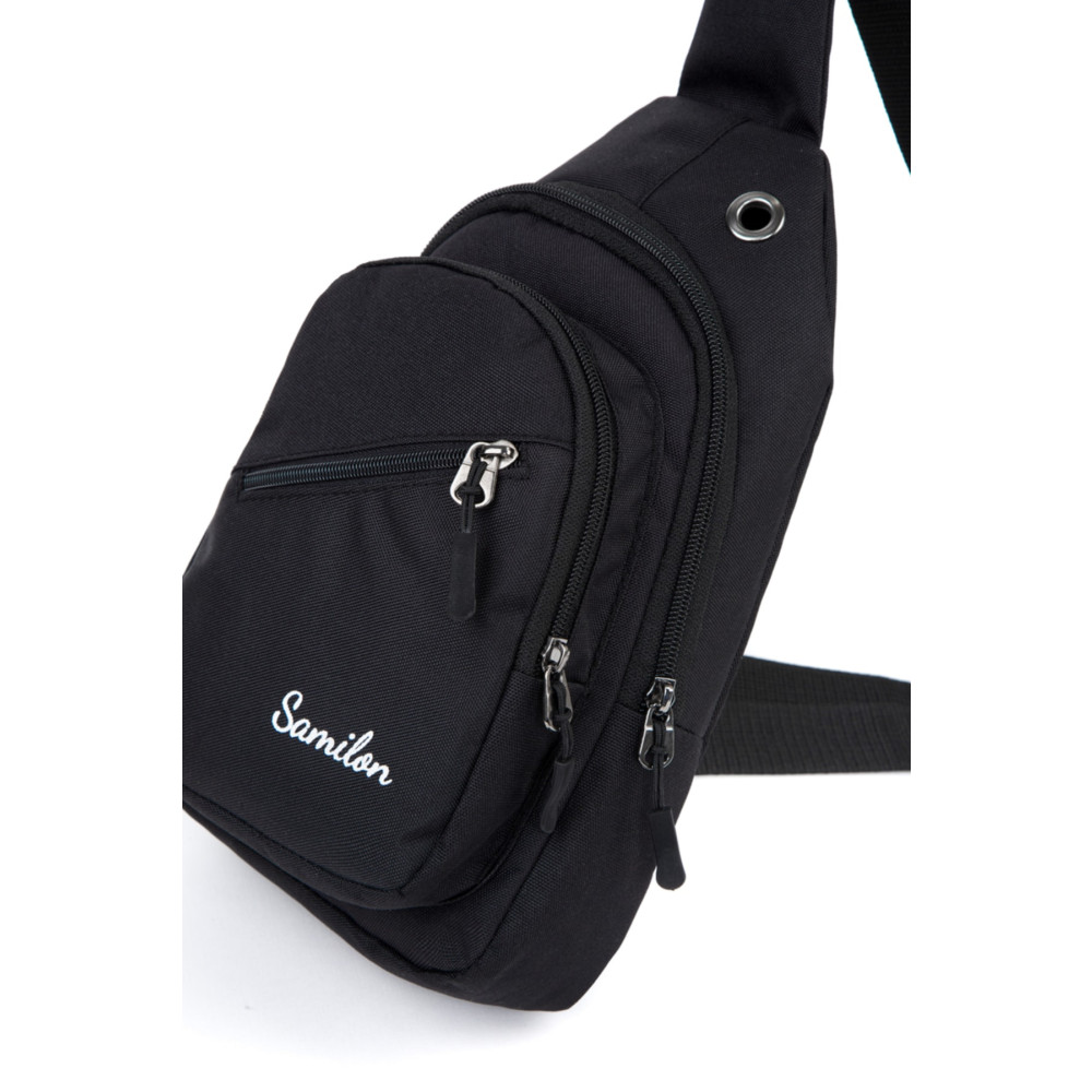 samilon Unisex Impertex Kumaş Siyah Çapraz Omuz Göğüs Çantası Standart Beden Unisex Çanta & Cüzdan ve Seyahat Çantaları Fiyatı