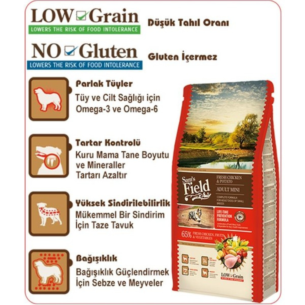 Sam's Field Mini Tavuklu ve Patatesli Düşük Tahıllı Küçük Irk Yetişkin Köpek Maması 2.5kg Evcil Hayvan Ürünleri Fiyatı