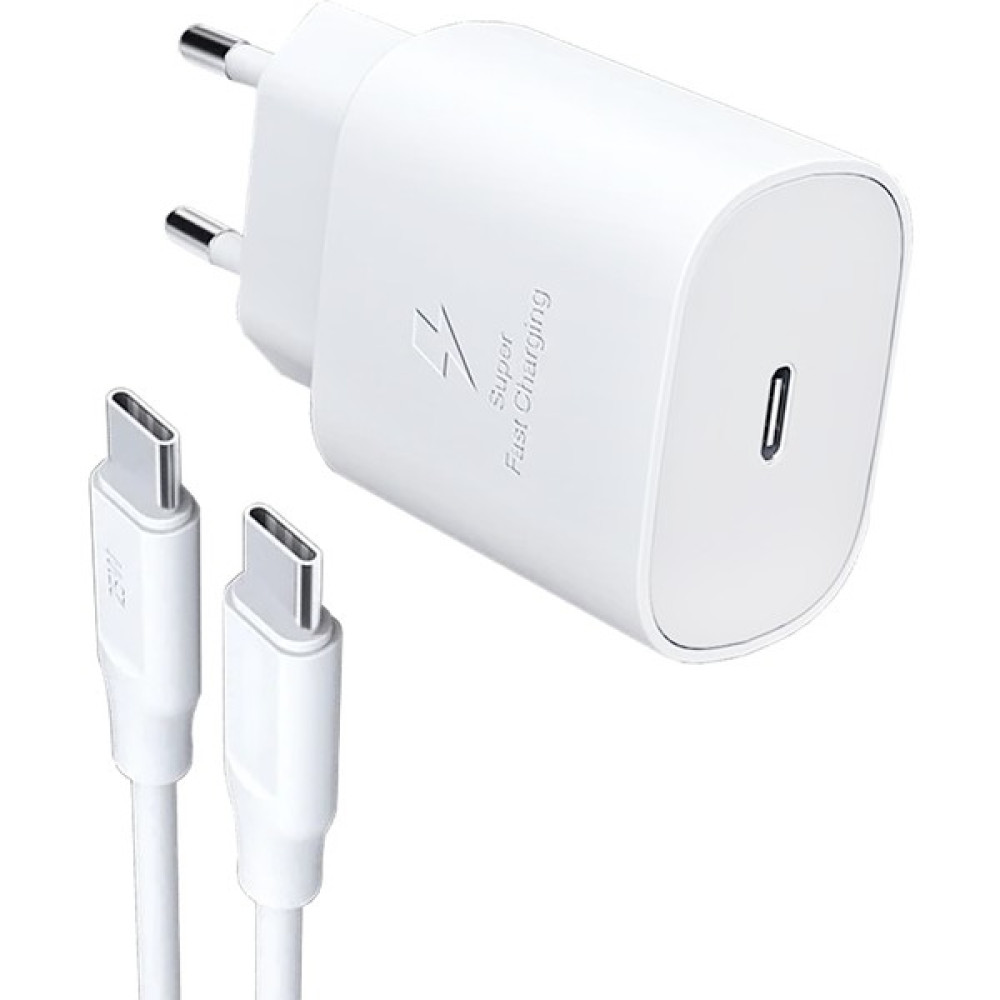 Samsung Galaxy A15 A05 A05S M15 5g Uyumlu Hızlı Şarj Cihazı / Şarj Aleti Seti Type-C 25W - Beyaz Bilgisayar Çevirici ve Adaptörü Fiyatı