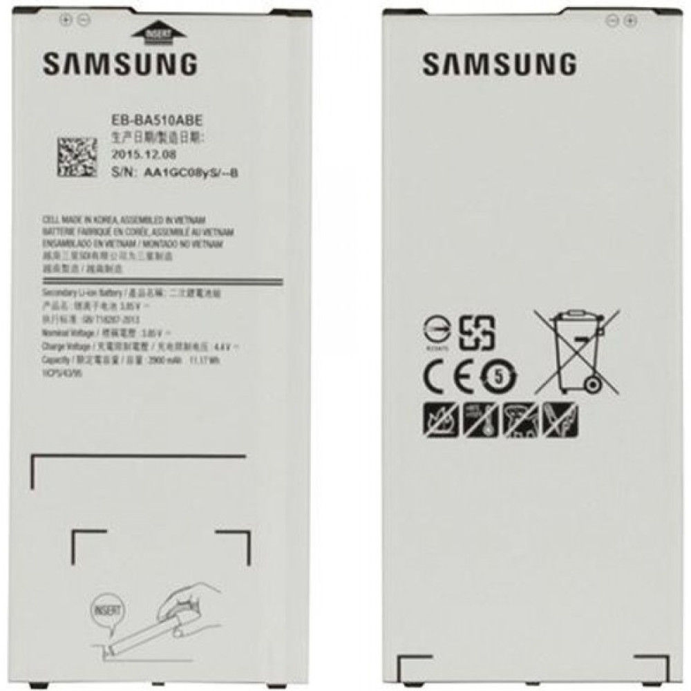 Samsung Galaxy A510 A5 2016 Uyumlu Samsung EB-BA510ABE 2850 Mah Batarya Cep Telefonu Bataryası Fiyatı