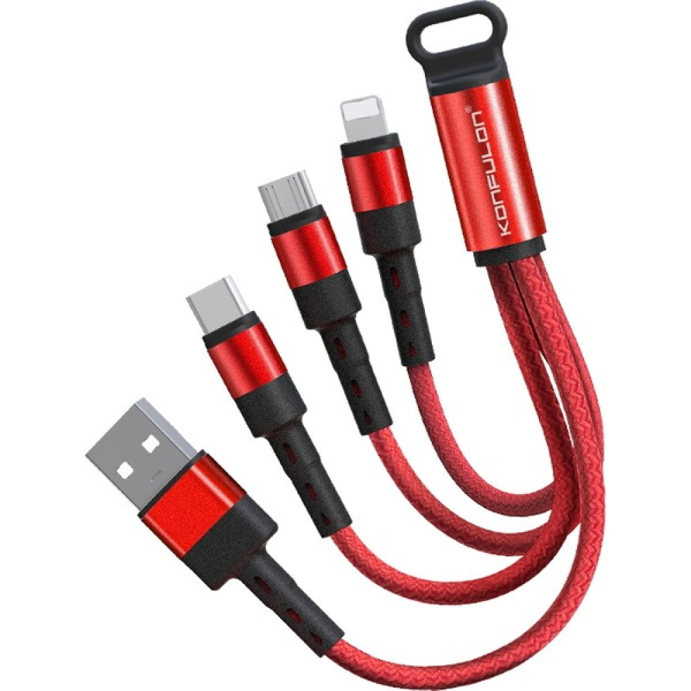 Samsung Galaxy S20 Şarj Kablosu 3 In 1 ( Lightning - Micro USB - Type C ) KNF-DC07 - Sarı Cep Telefonu Kablosu Fiyatı