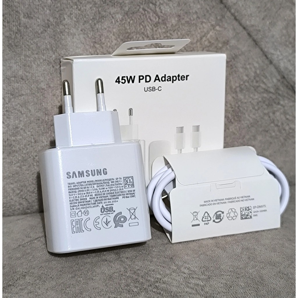 Samsung Galaxy S23 Ultra S24 Ultra 45W Type-C Girişli Süper Hızlı Şarj Aleti Cihaz 45WAT - Beyaz Bilgisayar Çevirici ve Adaptörü Fiyatı