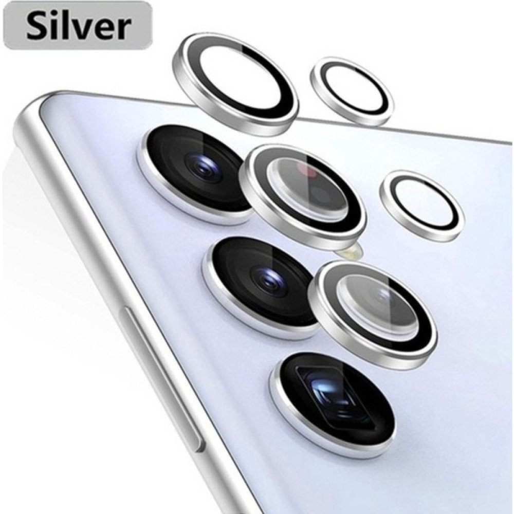 Samsung Galaxy S23 Ultra Uyumlu Kamera Lens Cam Koruyucu Metal Yuvarlak Çerçeve S23 Ultra Lens - Gümüş Cep Telefonu Kılıfı Fiyatı