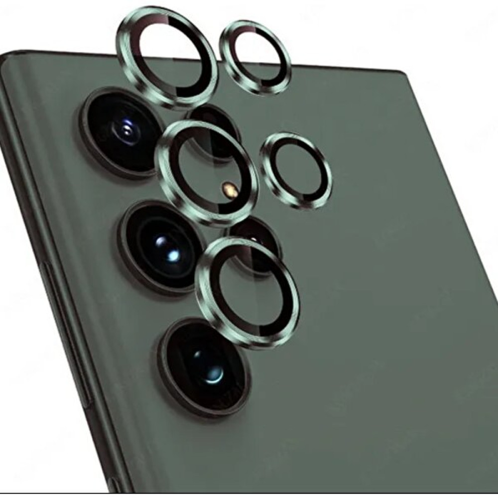 Samsung Galaxy S23 Ultra Uyumlu Kamera Lens Cam Koruyucu Metal Yuvarlak Çerçeve S23 Ultra Lens - Yeşil Cep Telefonu Kılıfı Fiyatı