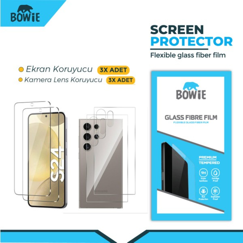 Samsung Galaxy s24+ plus için ön arka kamera nano tempered ekran koruyucu 3 adet set Cep Telefonu Ekran Koruyucusu Fiyatı