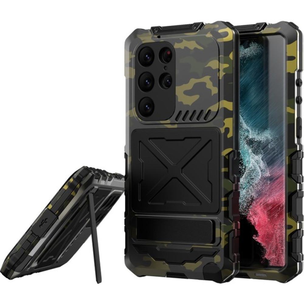 Samsung Galaxy S24 Ultra Kickstand Telefon Kasası Askeri Sınıf Şok Geçirmez Kapak (Yurt Dışından) - Kamuflaj Cep Telefonu Kılıfı Fiyatı