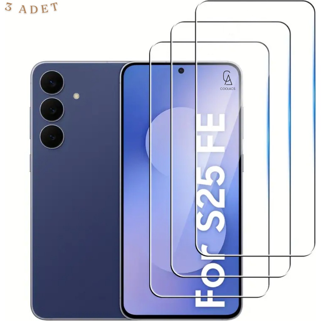 Samsung Galaxy S25 Fe ile Uyumlu Ekran Koruyucu Şeffaf Temperli Kırılmaz Cam Ekran Koruyucu 3 Adet Cep Telefonu Ekran Koruyucusu Fiyatı