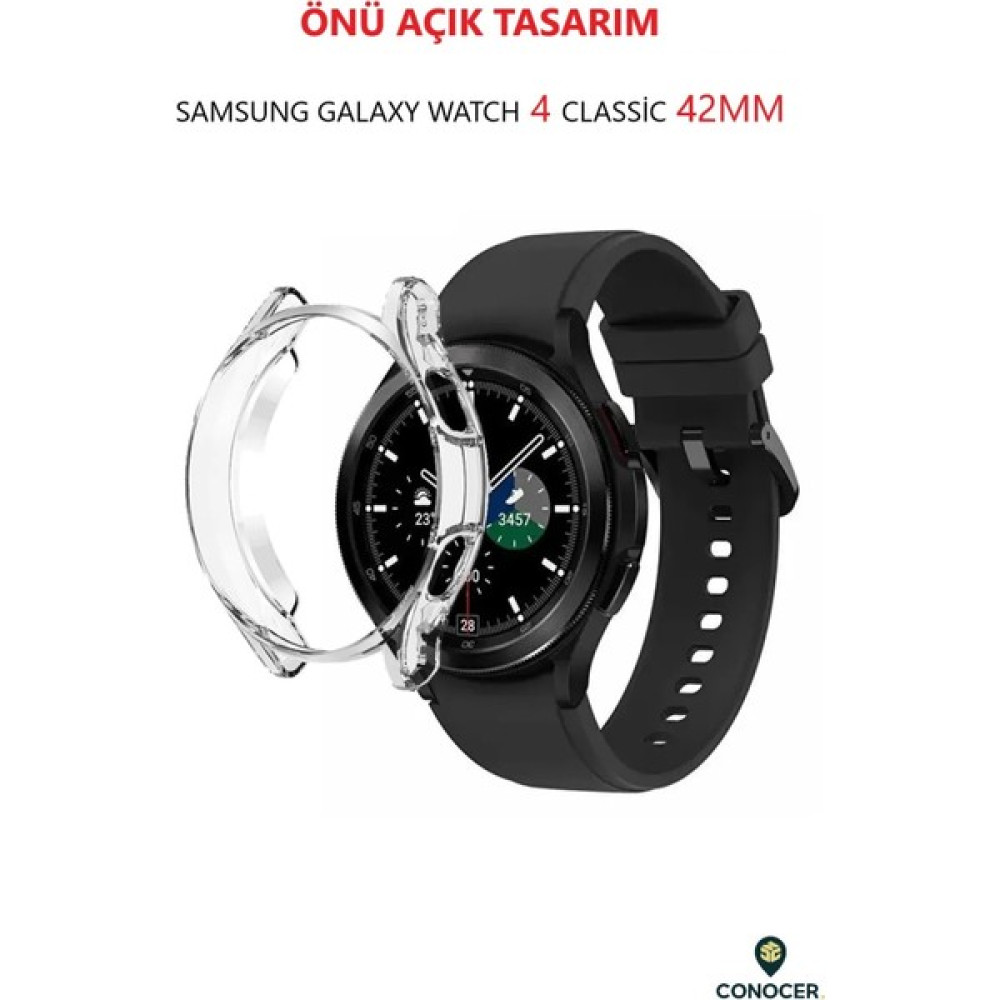 Samsung Galaxy Watch 4 Classic 42MM Yumuşak Önü Açık Kasa Koruyucu - Şeffaf Giyilebilir Teknoloji Aksesuarları Fiyatı